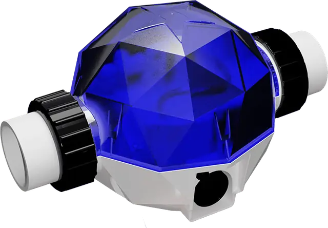 The PureStar ozone generator with its blue geodesic housing